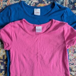 Hannah Andersson Pink and Blue Ribbed T-Shirts, Size: 120cm / 6-7